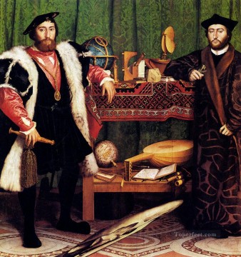 Hans Holbein the Younger Painting - The French Ambassadors Renaissance Hans Holbein the Younger